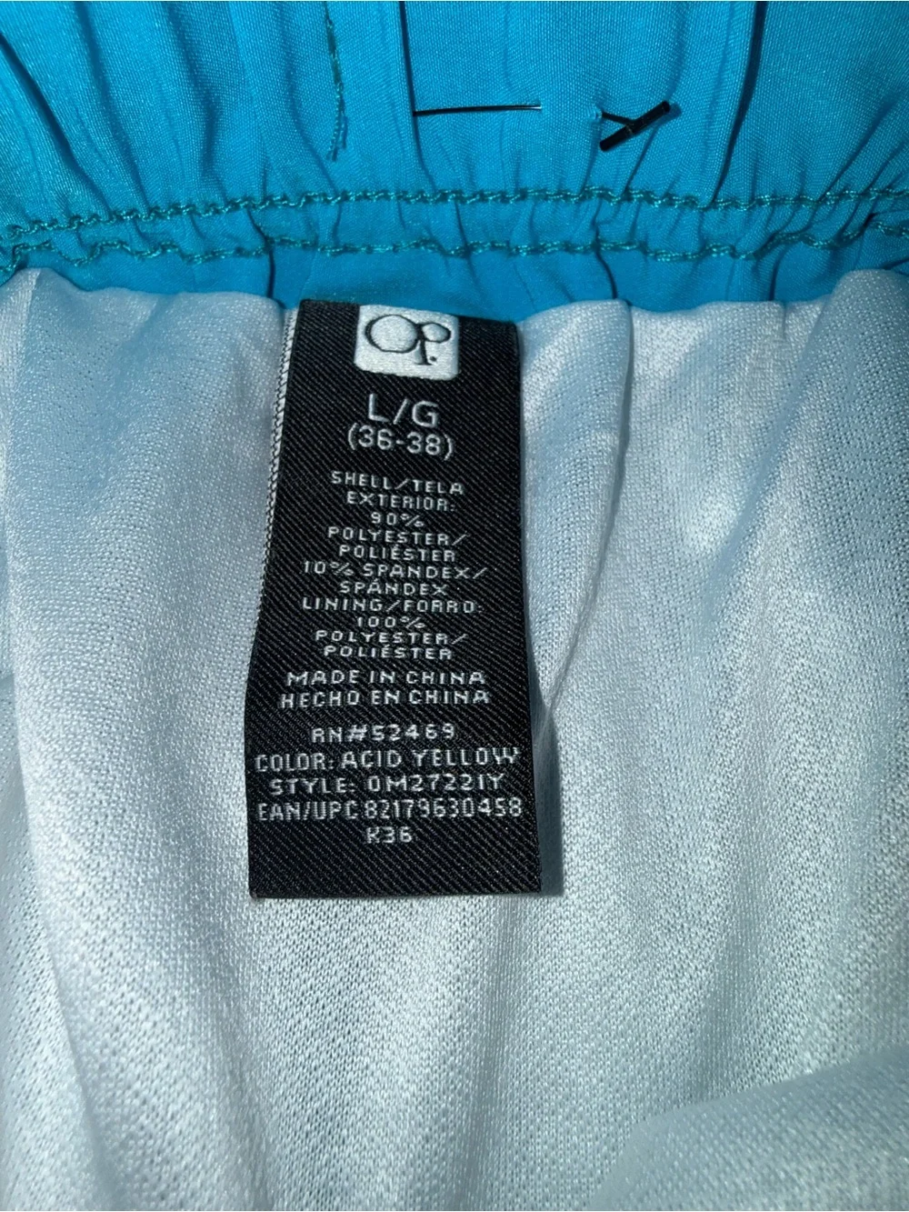 OP Blue and Lime Gradient Men's Swim Board Shorts- large